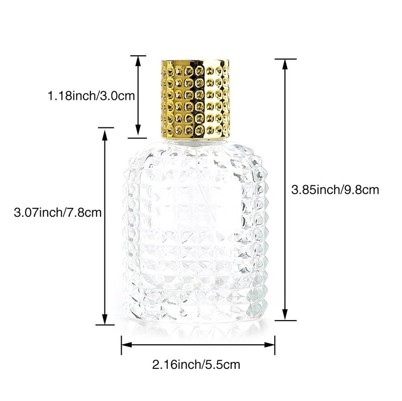Enslz 50ml Refillable Clear Glass Luxury Spray Perfume Bottle Empty Atomizer Bottle Makeup Tool 2pcs free Funnel Filler - Image 2